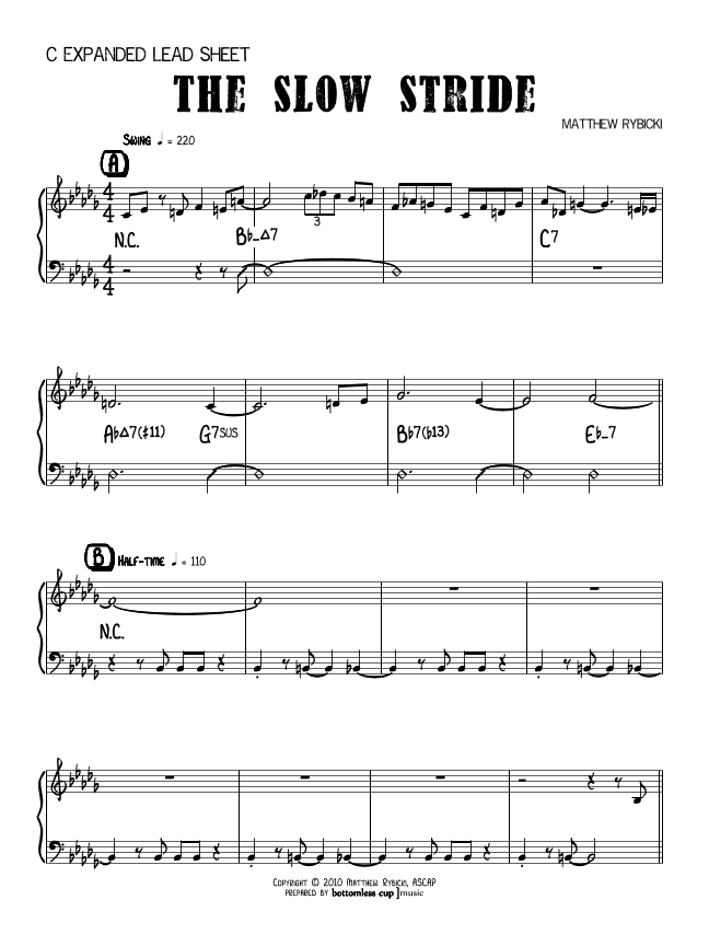 The Slow Stride (C Expanded Lead Sheet)