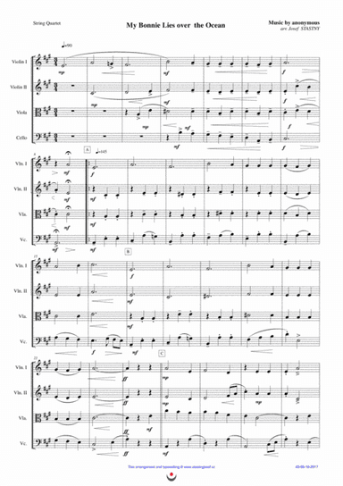 My Bonnie Lies over the Ocean (arr. Josef STASTNY)