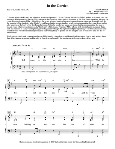 In the Garden (arr. Lyndell Leatherman)