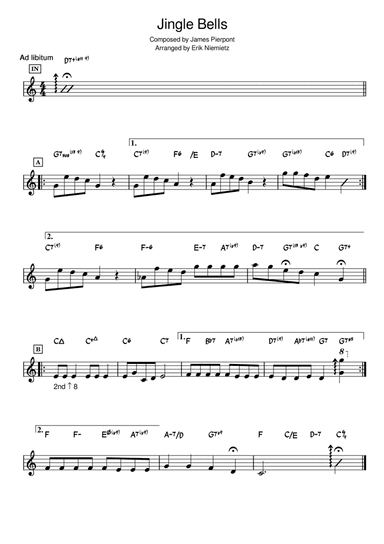Jingle Bells (jazz arrangement for solo piano) (arr. Erik Niemietz)