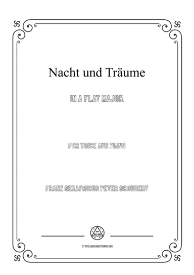 Schubert-Nacht und Träume in A flat Major,for voice and piano (arr. MSM)