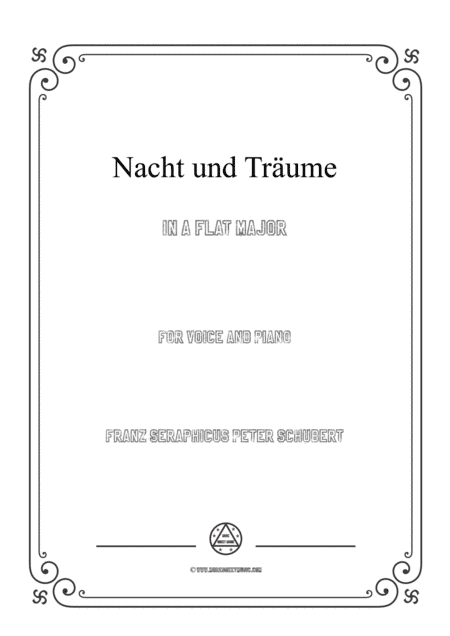 Schubert-Nacht und Träume in A flat Major,for voice and piano (arr. MSM)