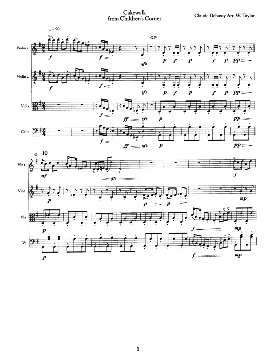 Cakewalk from Children's Corner (arr. William Taylor)