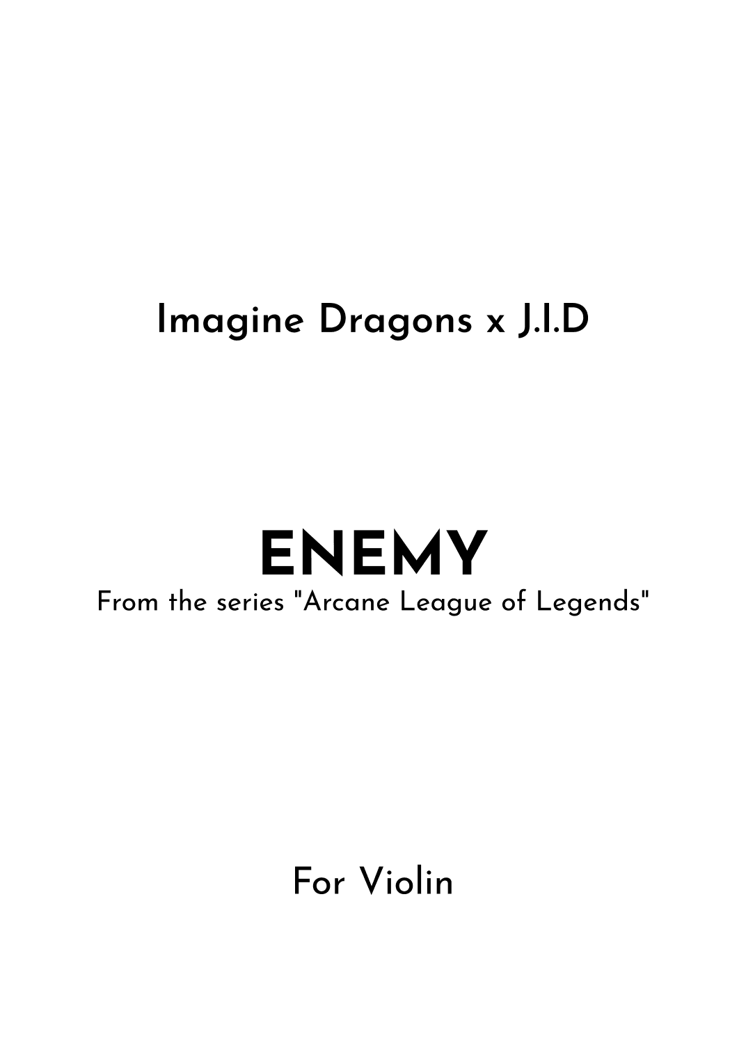 Enemy (arr. Jireh J.)