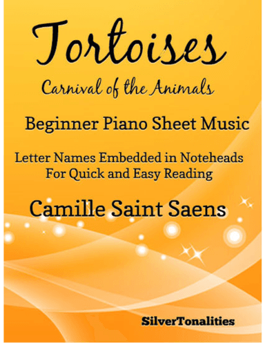 Tortoises Carnival of the Animals Beginner Piano Sheet Music (arr. SilverTonalities)