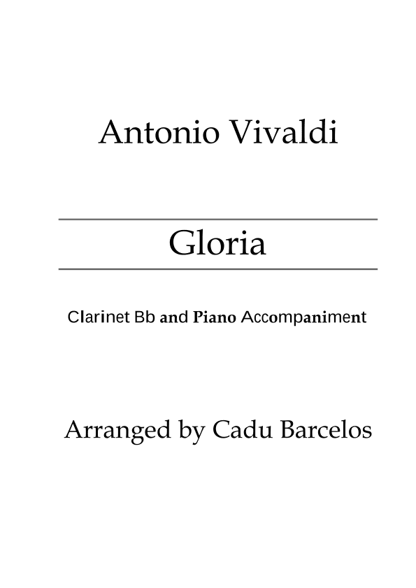 Gloria Vivaldi - Clarinet and piano (arr. Cadu Barcelos)