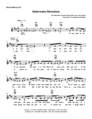 Watermelon Moonshine (arr. Kyle Pudenz)