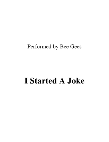 I Started A Joke (arr. Ronn M)