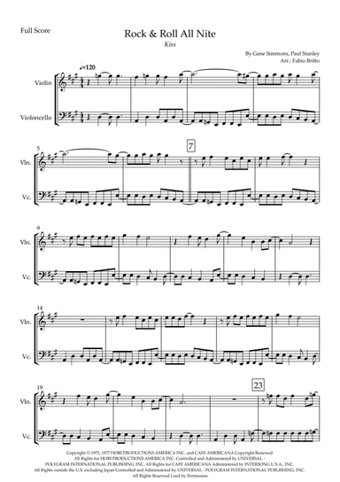 Rock And Roll All Nite (arr. Fabio Britto)