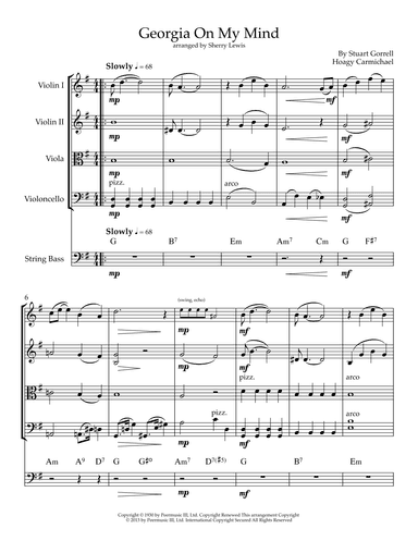 Georgia On My Mind (arr. Sherry Lewis)