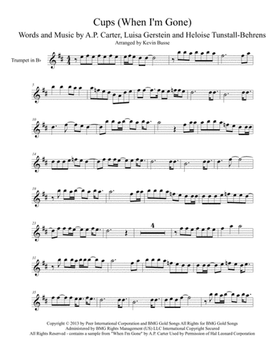 Cups (When I'm Gone) (arr. Kevin Busse)