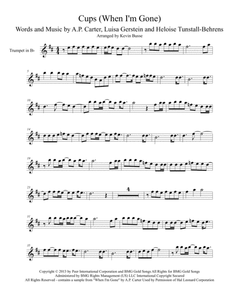 Cups (When I'm Gone) (arr. Kevin Busse)