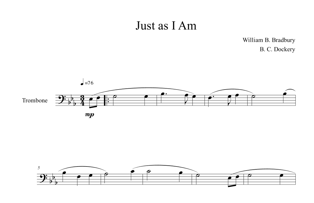Just As I Am (Trombone Solo) (arr. B. C. Dockery)
