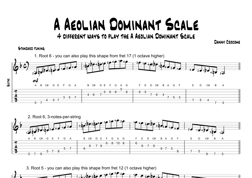 A Aeolian Dominant Scale (4 Ways to Play)