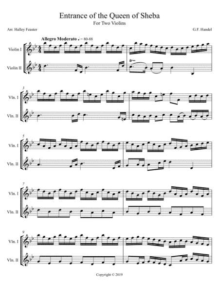 Entrance of the Queen of Sheba (arr. Halley Feaster)