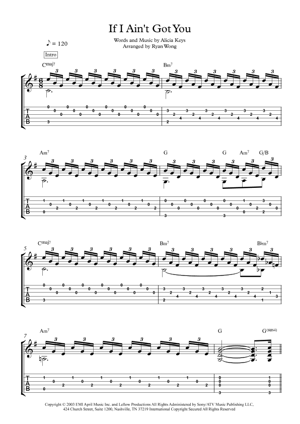 If I Ain't Got You (arr. Ryan Wong)