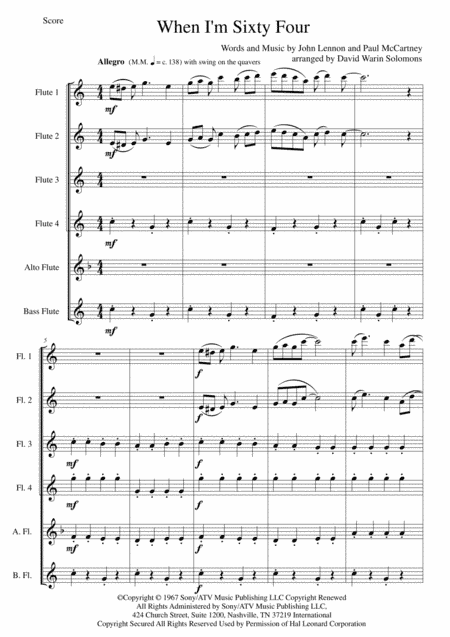 When I'm Sixty-Four (arr. David Warin Solomons)