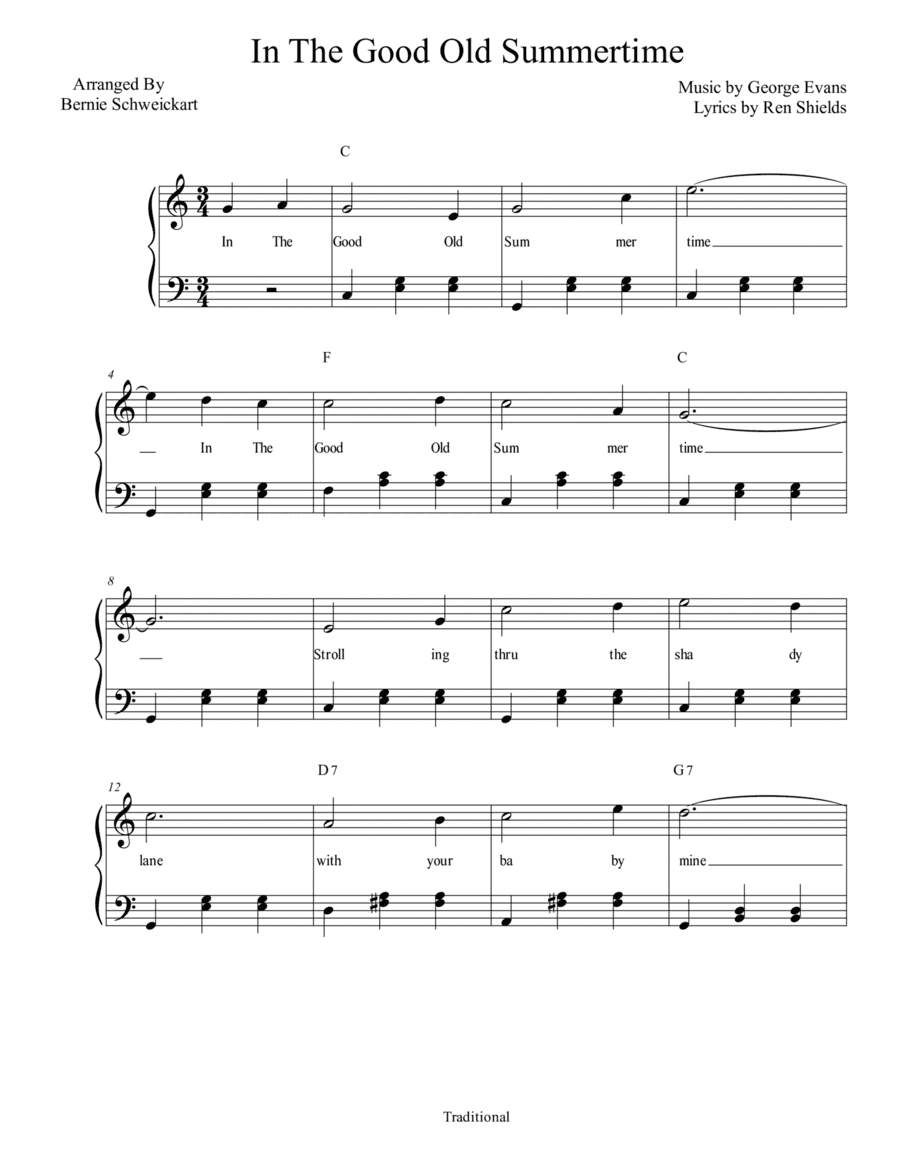 In The Good Old Summertime (arr. Bernie Schweickart)