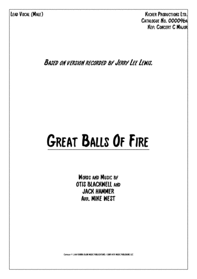 Great Balls Of Fire (arr. Mike West)
