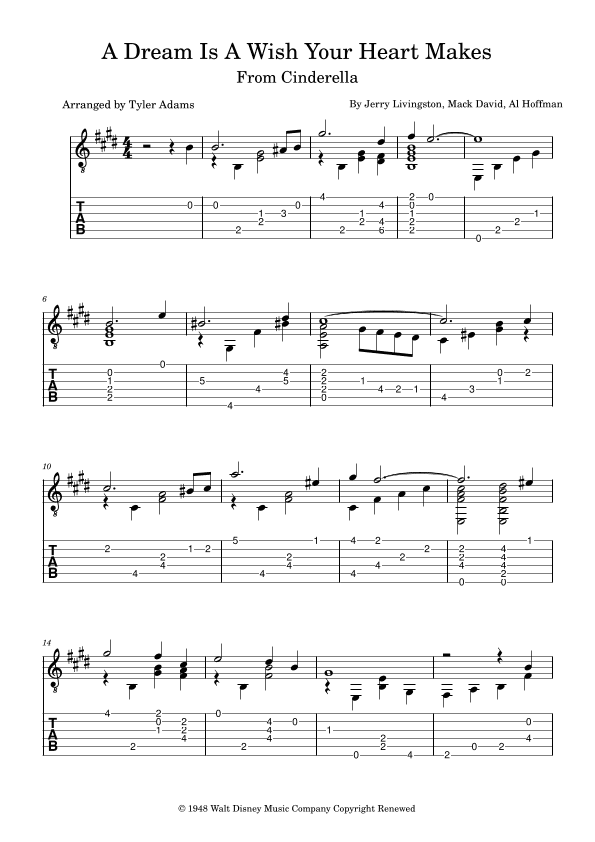 A Dream Is A Wish Your Heart Makes (arr. Tyler Adams)