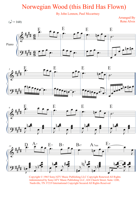 Norwegian Wood (this Bird Has Flown) (arr. Rene Alves)