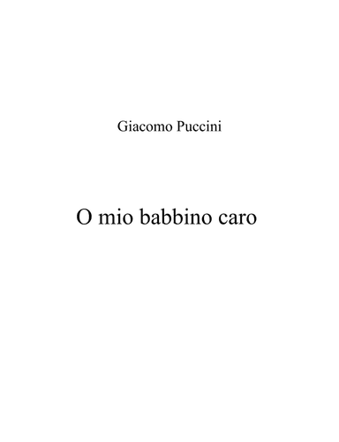 O mio babbino caro (Puccini)_F major key (or relative minor key) (arr. Albert van Niask)
