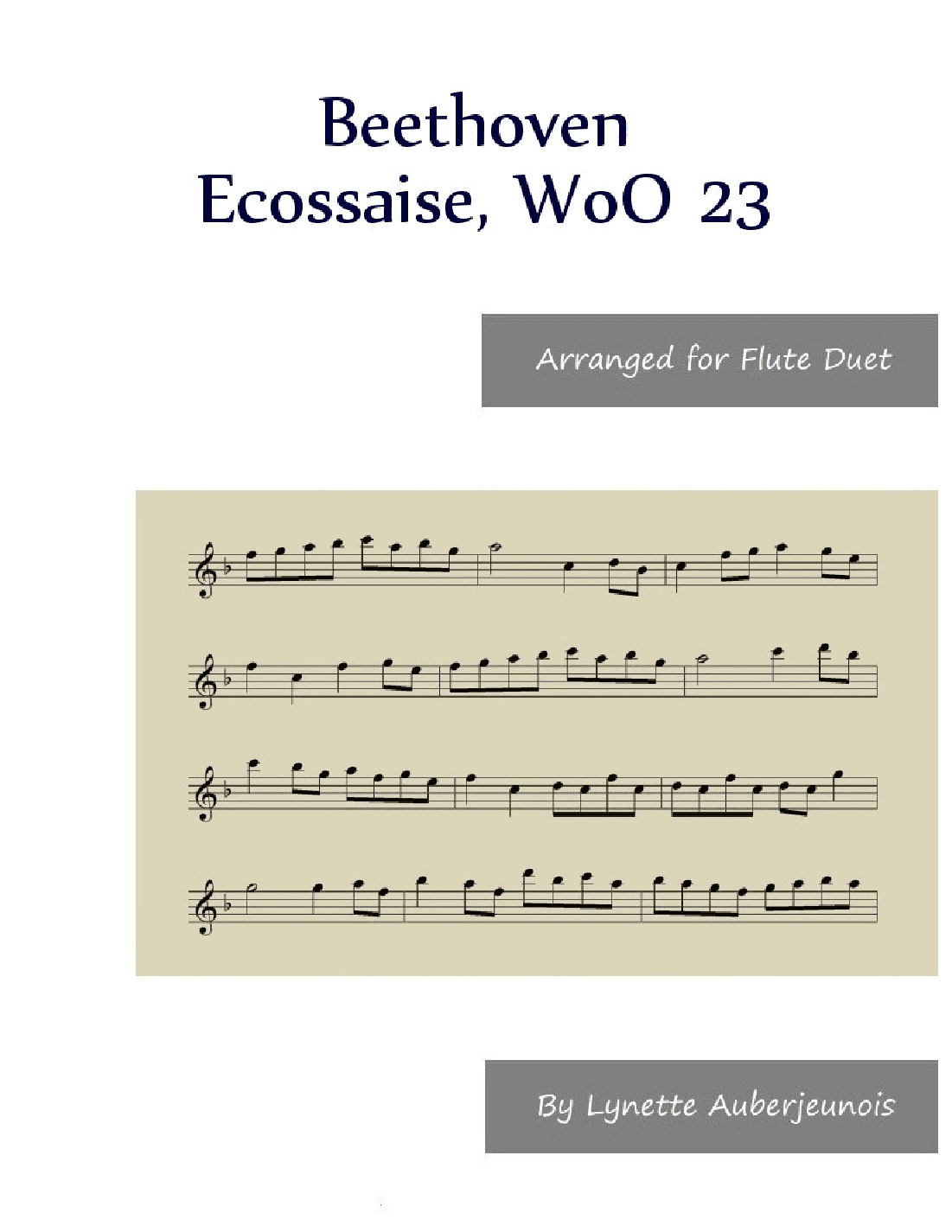 Ecossaise, WoO 23 - Flute Duet (arr. Lynette Auberjeunois)