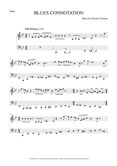 Blues Connotation (arr. The Sheet Music Library)