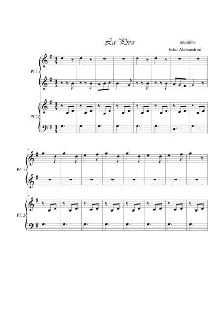 La Piva. Piano 4 hands (arr. Ester Alessandrini)