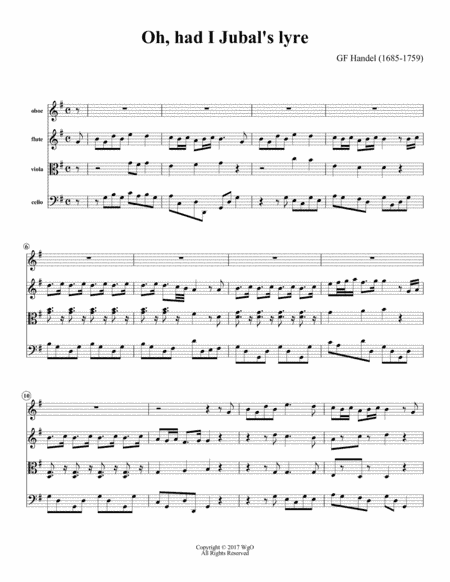 Oh, had I Jubal's lyre (arr. William G Ouimette)