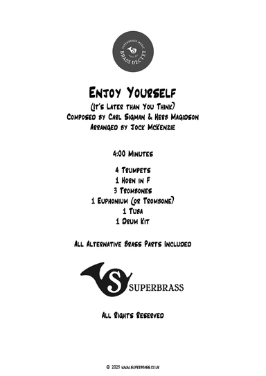 Enjoy Yourself (it's Later Than You Think) (arr. Jock McKenzie)