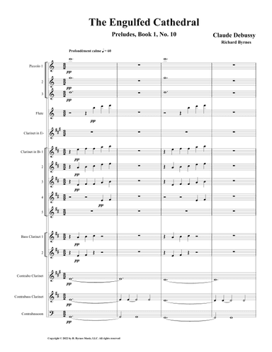 The Engulfed Cathedral (Clarinet Choir + 3 Piccolos, Flute, & Contrabassoon) (arr. Richard Byrnes)