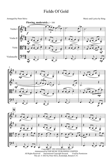 Fields Of Gold (arr. Peter Stöve)