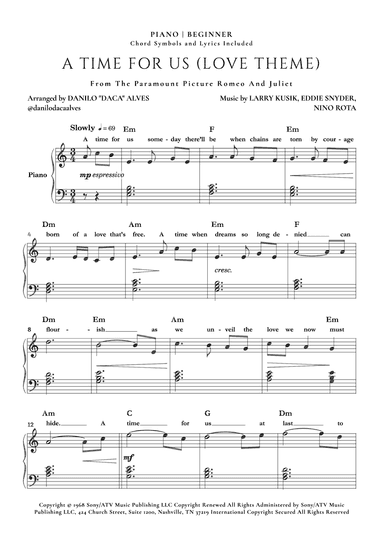 A Time For Us (love Theme) (arr. Danilo "Daca" Alves)