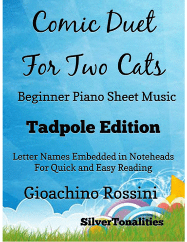 Comic Duet for Two Cats Beginner Piano Sheet Music 2nd Edition (arr. SilverTonalities)