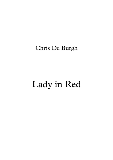 The Lady In Red (arr. Dejan Teodosievski)