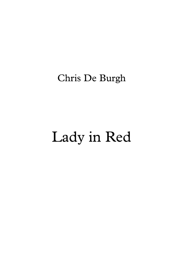The Lady In Red (arr. Dejan Teodosievski)