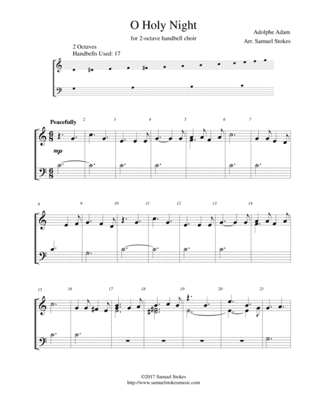 O Holy Night - for 2-octave handbell choir (arr. Samuel Stokes)