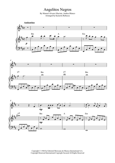 Angelitos Negros (arr. Kaiserin Rebecca)