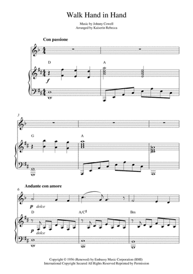 Walk Hand In Hand (arr. Kaiserin Rebecca)