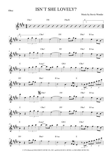 Isn't She Lovely (arr. Anderson Quevedo)