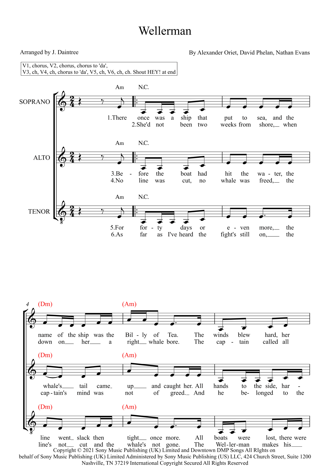 Wellerman (arr. J. Daintree)