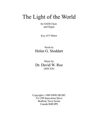 The Light of the World for SATB Choir and Organ