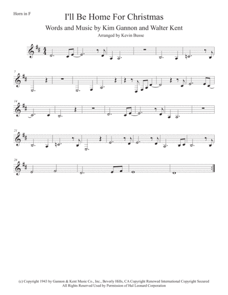I'll Be Home For Christmas (arr. Kevin Busse)