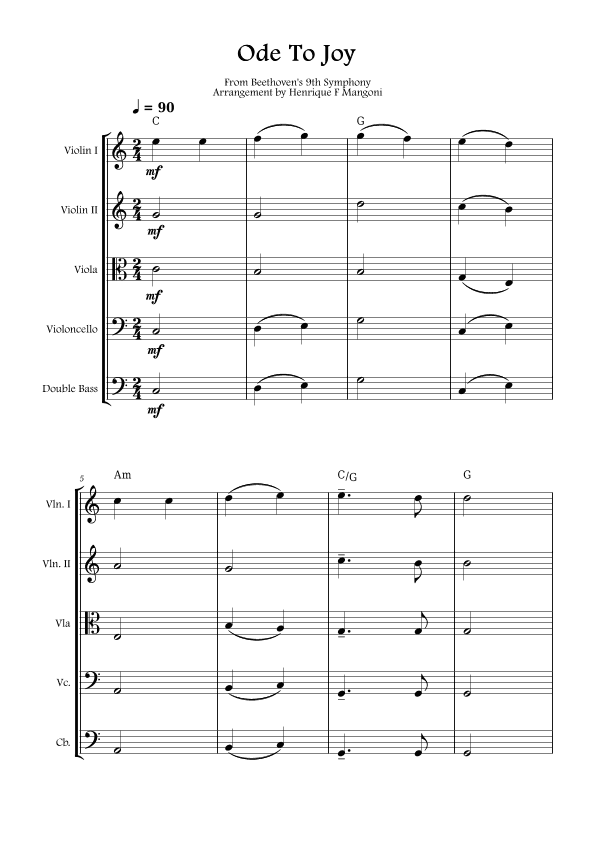 Ode To Joy (arr. Henrique F Mangoni)