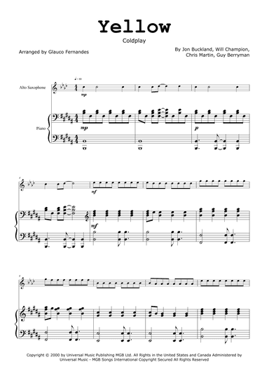 Yellow (arr. Glauco Fernandes)