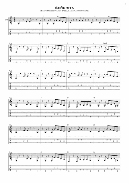 Senorita (arr. Omar Felipe (Spanish guitarist))
