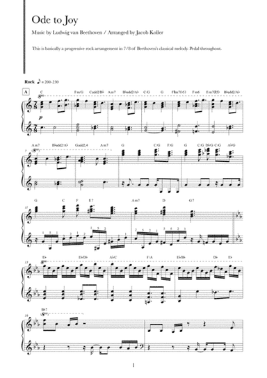 Ode to Joy (Jazz Rock Arrangement) (arr. Jacob Koller)