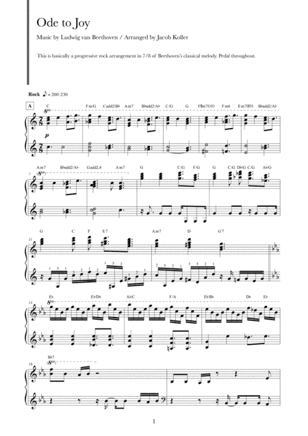 Ode to Joy (Jazz Rock Arrangement) (arr. Jacob Koller)
