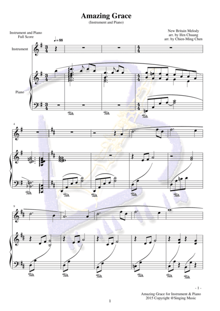 Amazing Grace, for Instrument and Piano (arr. Ifen Chuang, Chien-Ming Chen)